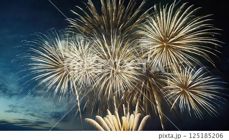 《AI画像》真夏の夜空に打ち上がる大輪の花火 《AI画像》真夏の夜空に打ち上がる大輪の花火 125185206