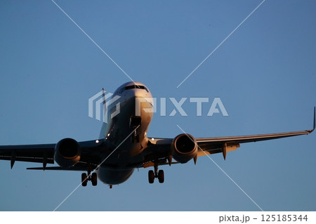 飛行機の着陸 125185344