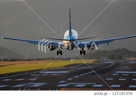 飛行機の着陸 125185356