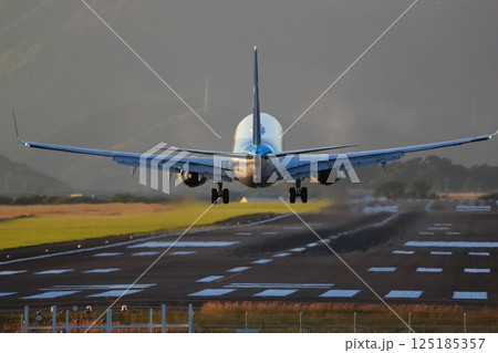 飛行機の着陸 125185357