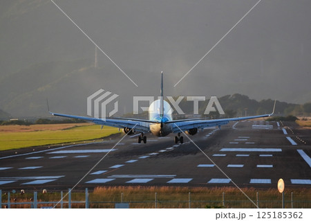 飛行機の着陸 125185362