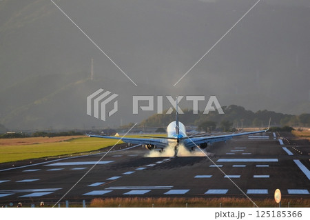 飛行機の着陸 125185366