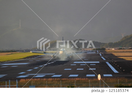 飛行機の着陸 125185374