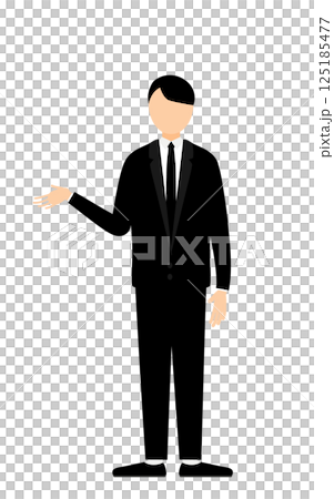 一位身穿喪服的男子說話的簡單插圖 125185477