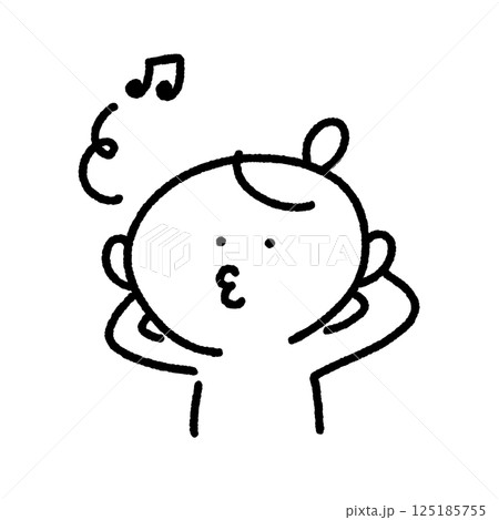 口笛を吹く女性・ご機嫌・ごまかす・能天気 125185755