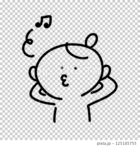 口笛を吹く女性・ご機嫌・ごまかす・能天気 125185755