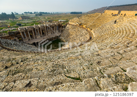 Pamukkale Amphitheater in Hierapolis, Turkey. 125186397