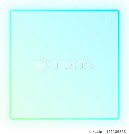 Neon frame for your design in blue color. Geometric glowing contours 125186868