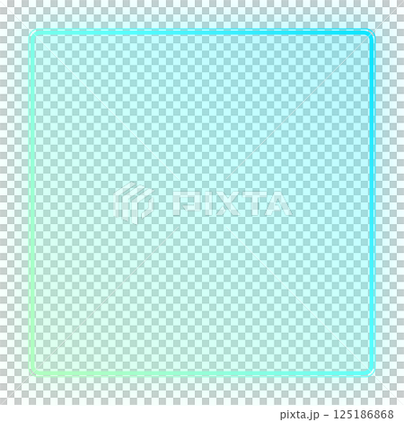 Neon frame for your design in blue color. Geometric glowing contours 125186868
