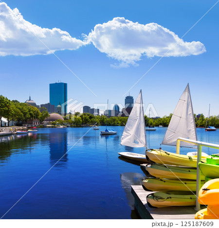 Boston sailboats Charles River at The Esplanade 125187609