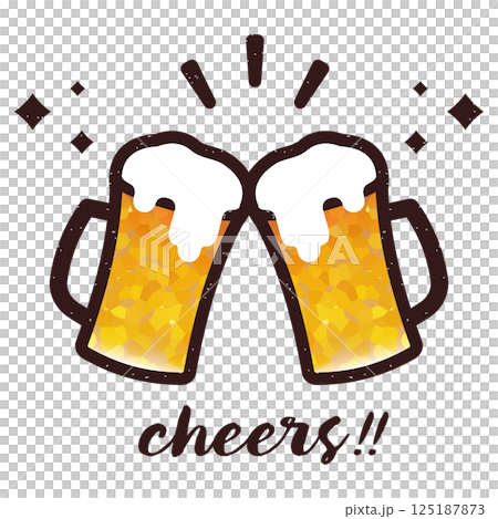 A simple illustration of a toast with beer 125187873