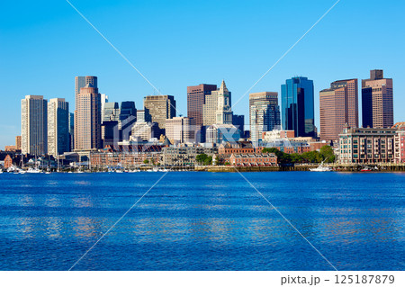 Boston Massachusetts skyline from Harbor Boston Massachusetts skyline from Harbor 125187879