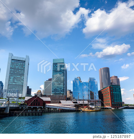 Boston Massachusetts skyline from Fan Pier 125187897