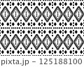 Geometric black line on white background seamless pattern. Simple vector graphics 125188100