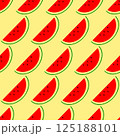 Watermelon drawing illustration vector seamless pattern. Simple design. 125188101