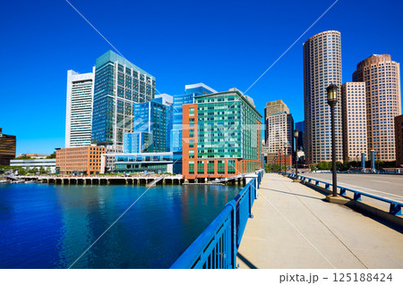 Boston skyline from Seaport boulevard bridge Boston skyline from Seaport boulevard bridge 125188424