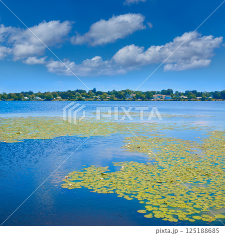 Lake Quannapowitt in Wakefield near Boston 125188685