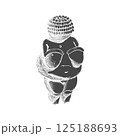 Hand drawn paleolithic figurine of Venus of Willendorf. Symbol of fertility, motherhood. For historical, archaeological, anthropological projects. Vector illustration in vintage engraving style. 125188693