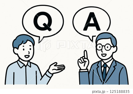 イラスト素材: 質問,疑問,問題,q＆a,相談,回答,正解,解答,答え,悩み,問答,解説,クエスチョ 125188835