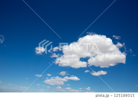 cumulus perfect sky with deep blue background 125189315