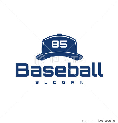 Vector logo design featuring a hat silhouette with the number 85, perfect for baseball, sportswear, or fashion brands. Suitable for athletic apparel, team identity, or retro-inspired merchandise. Vector logo design featuring a hat silhouette with the number 85, perfect for baseball, sportswear, or fashion brands. Suitable for athletic apparel, team identity, or retro-inspired merchandise. 125189616