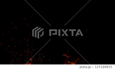 Fire sparks isolated on black background. Fire sparks isolated on black background. 125189855