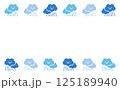 雨雲マークのシンプル梅雨フレーム 125189940