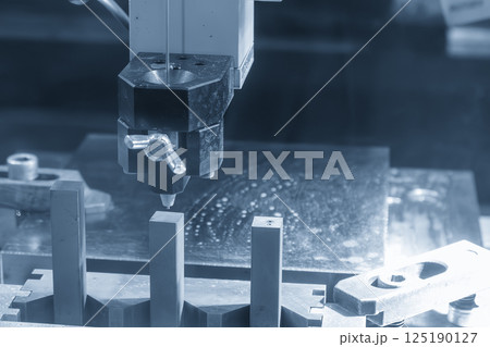 Operation of super drill EDM machine in the light blue scene 125190127