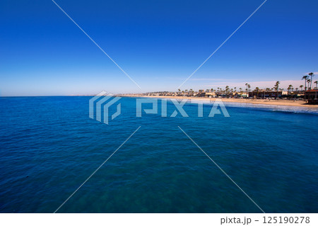 Newport beach in California with palm trees Newport beach in California with palm trees 125190278