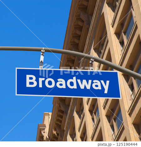 Broadway street Los Angeles Road sign Broadway street Los Angeles Road sign 125190444