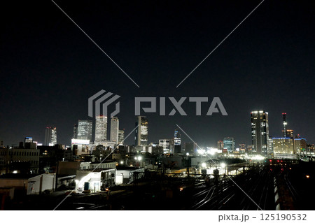 愛知県名古屋市中村区_黄金跨線橋から東側風景（夜景）2_2024年4月 125190532