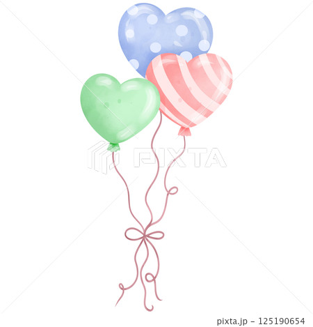 Watercolor party balloons hand drawn 4 Watercolor party balloons hand drawn 4 125190654