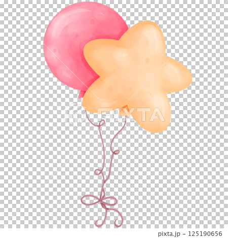 Watercolor party balloons hand drawn 2 Watercolor party balloons hand drawn 2 125190656