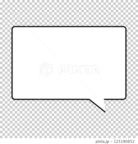 Simple speech bubble illustration, horizontal, square Simple speech bubble illustration, horizontal, square 125190852