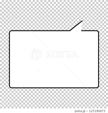 シンプルな吹き出しのイラスト　横長　四角 125190873
