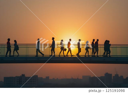 Modern Glass Building Under Golden Hour Lightingのイラスト素材 [125191098] - PIXTA