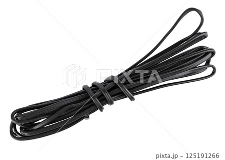 black electrical wire isolated on white background black electrical wire isolated on white background 125191266