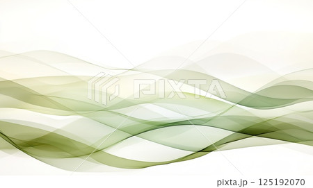 Green and white abstract wavy pattern on light background. 125192070