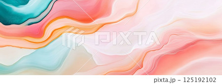 Colorful abstract fluid pattern with swirling pastel waves. Colorful abstract fluid pattern with swirling pastel waves. 125192102