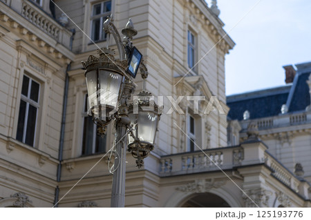 The Potocki Palace in Lviv and antique lantern The Potocki Palace in Lviv and antique lantern 125193776