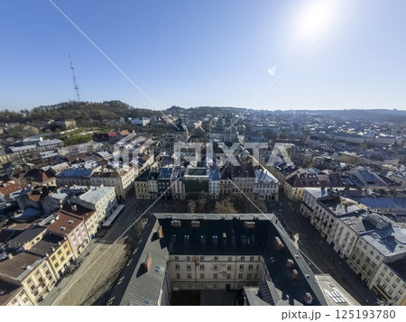 Panorama of the old town of Lviv 125193780