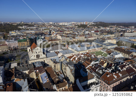 View of the center of the old city of Lviv View of the center of the old city of Lviv 125193862