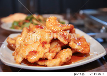 Chinese food. sweet and sour pork fried Chinese food. sweet and sour pork fried 125193894