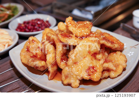 Chinese food. sweet and sour pork fried Chinese food. sweet and sour pork fried 125193907