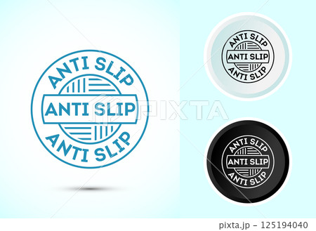 Anti slip icon design illustration. Non slip safety icon, Slip prevention sign symbol in color black and white 125194040