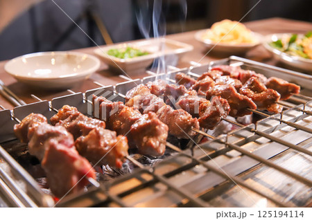 Chinese food. Grilled lamb skewers. Chinese food. Grilled lamb skewers. 125194114