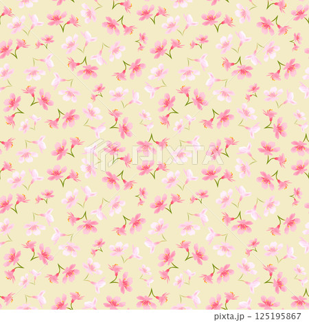 Cherry blossom flower numbers with pink petals and sakura flowers for printing, cards, posters 125195867