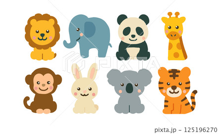どうぶつアイコンセット ～やさしいタッチのかわいい仲間たち 125196270