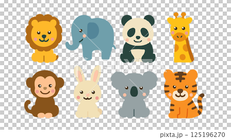 どうぶつアイコンセット ～やさしいタッチのかわいい仲間たち 125196270