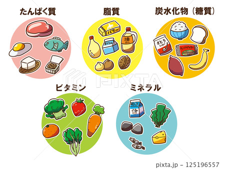五大栄養素セット 線あり 五大栄養素セット 線あり 125196557